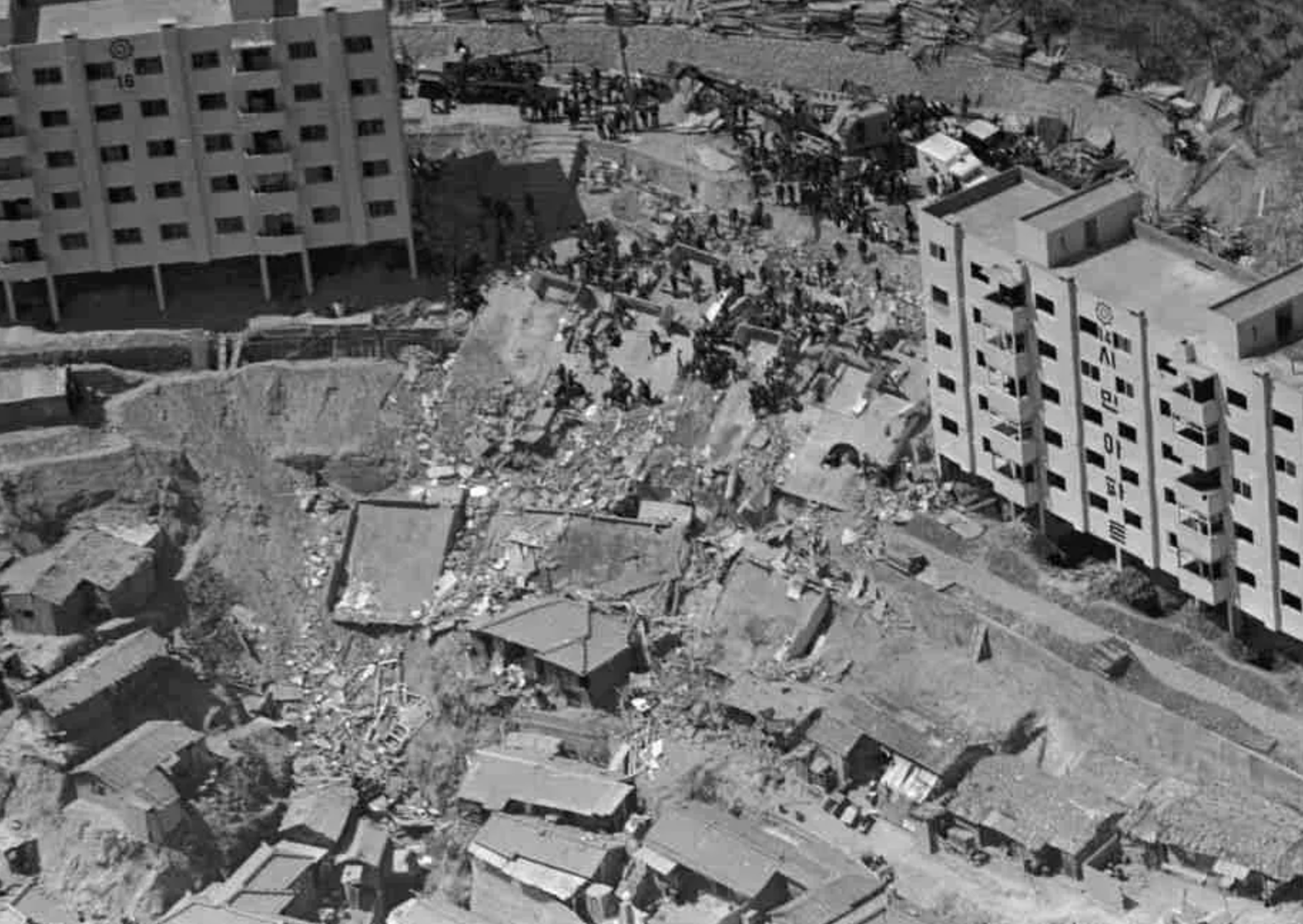 34 people were killed and 40 injured when an apartment building in Seoul, Korea collapsed shortly after its completion. An investigation into the complex found that several shortcuts were taken during construction, including one column that was supposed to have 70 steel support beams featuring just five. 